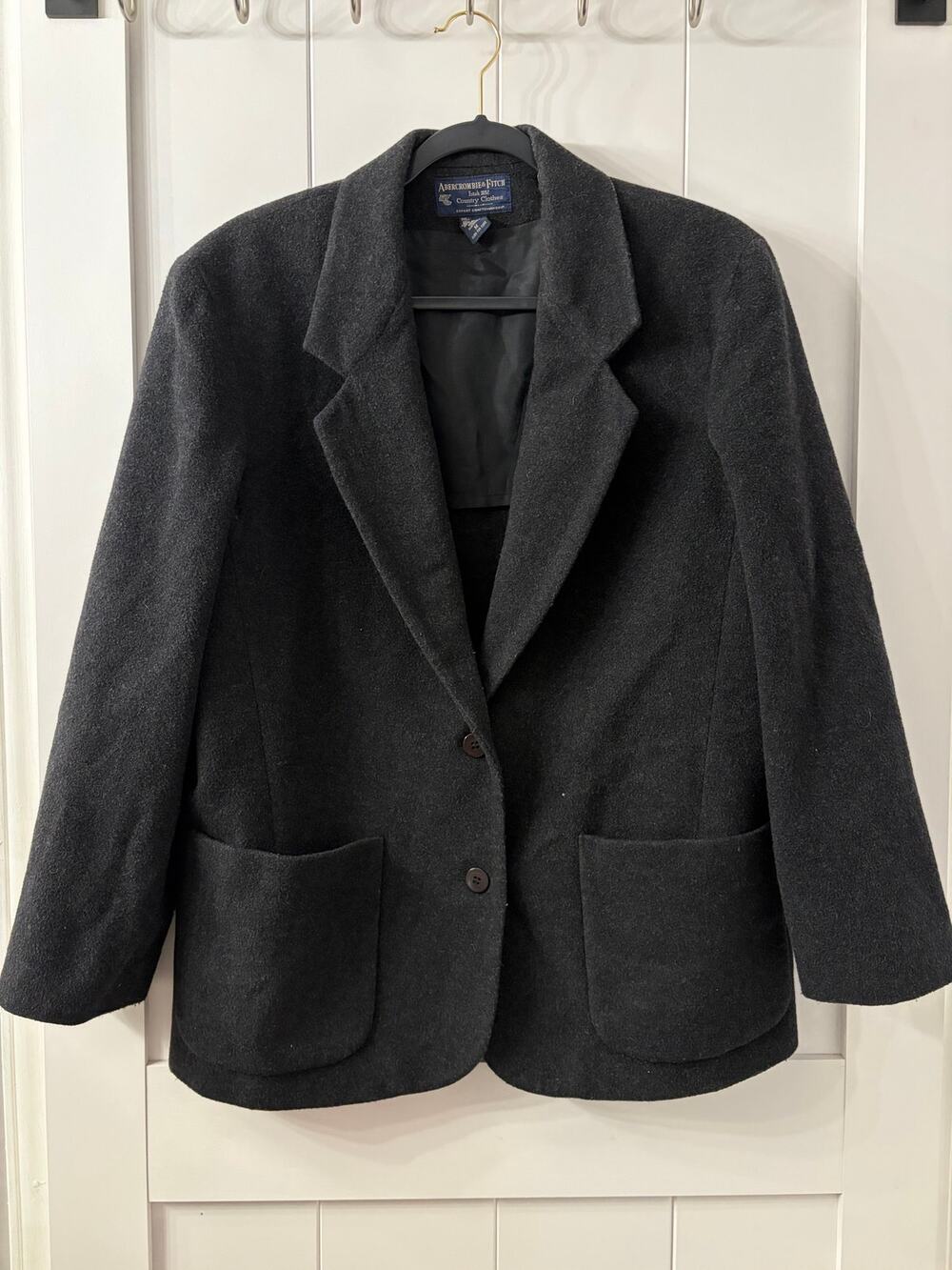 Abercrombie & Fitch Country Club VINTAGE wool blazer dark gray mens Sz M EUC